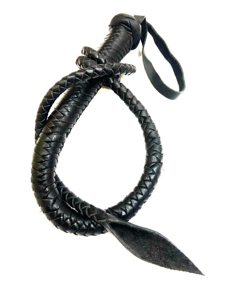 PETS TRIANGLE 3FT Leather Bull Whip Leather Handle Black Color - Image 4
