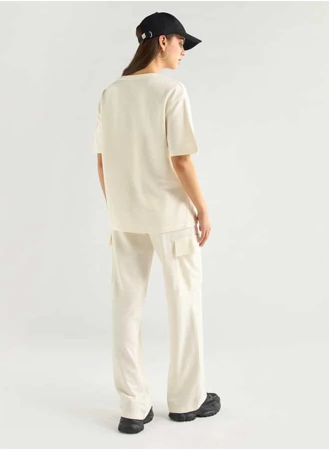 Splash FAV Crew Neck Pocket Detail T-shirt and Cargo Pants Set