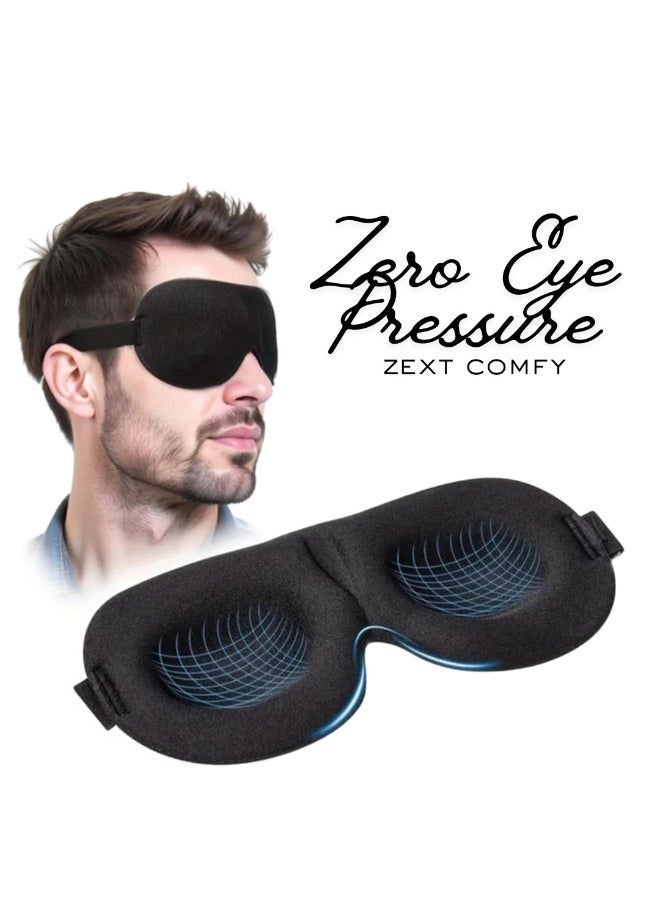 زيكست كومفي قناع النوم الفاخر ZEXT COMFY ثلاثي الأبعاد للنساء والرجال – قناع عين بتصميم مريح فائق النعومة مع حزام قابل للتعديل، حجب مريح للضوء للسفر، القيلولة والنوم الليلي - Image 2
