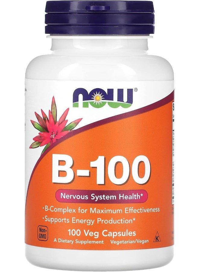 ناو Now Foods Vitamin B-100 Capsules, 100-Count - Image 1
