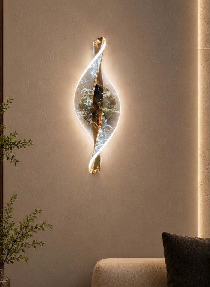 الثريات مصباح حائط LED مودرن فاخر بتصميم كريستالي ذهبي – إنارة جدارية ديكورية عصرية لغرفة النوم والريسبشن والفنادق - Image 1