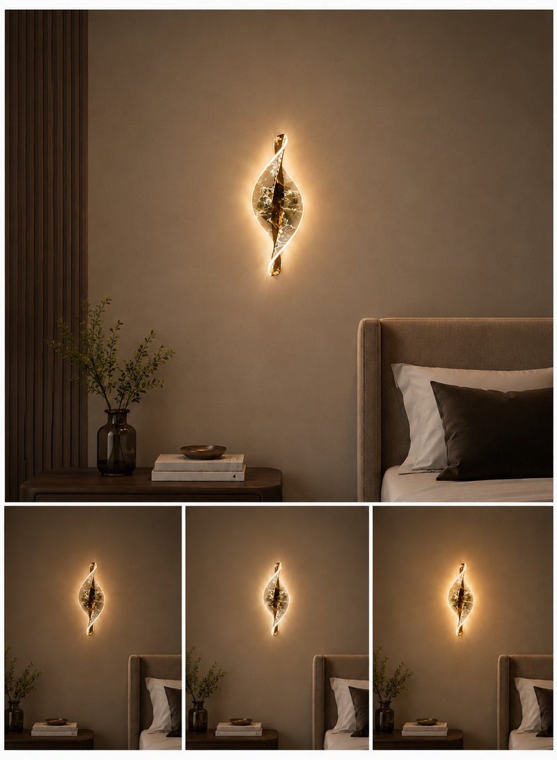 الثريات مصباح حائط LED مودرن فاخر بتصميم كريستالي ذهبي – إنارة جدارية ديكورية عصرية لغرفة النوم والريسبشن والفنادق - Image 2