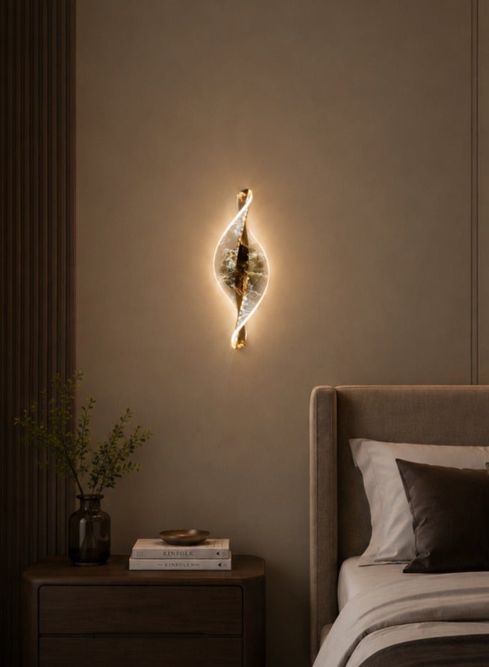 الثريات مصباح حائط LED مودرن فاخر بتصميم كريستالي ذهبي – إنارة جدارية ديكورية عصرية لغرفة النوم والريسبشن والفنادق - Image 4