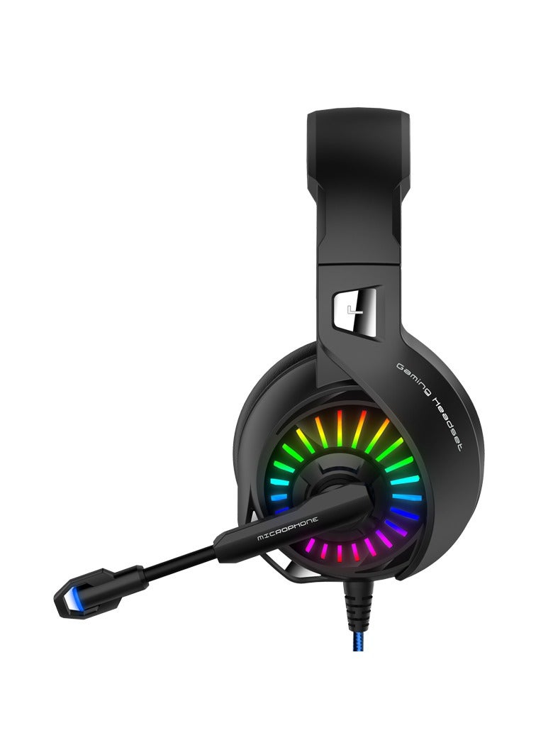Datazone Wired Gaming Headset in Blue Color with RGB Lighting, Noise Cancelling, and High-Precision Surround Sound – Compatible with PS5, PS4, PC, XBOX – High Quality and Designed for Gaming Enthusiasts - Image 3