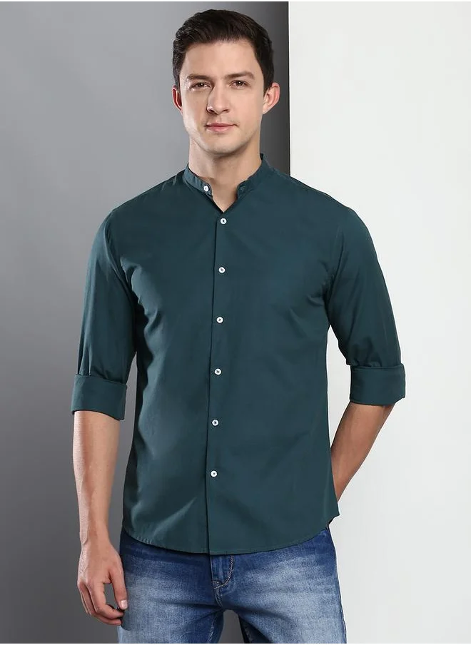 Dennis Lingo Dennis Lingo Men Solid Long Sleeve Regular Fit Shirt
