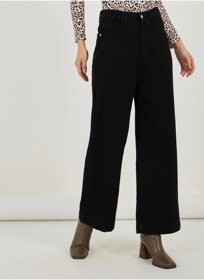 ستايلي High Rise Wide Leg Stretchable Jeans