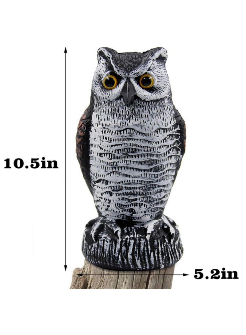 2 Pack Realistic Horned Owl Scarecrow Decoy for Outdoor Garden Yard Pest Bird Squirrel Raccoon Deterrent Natural Enemy Repellent to Protect Crops and Garden Ornament  - Image 2