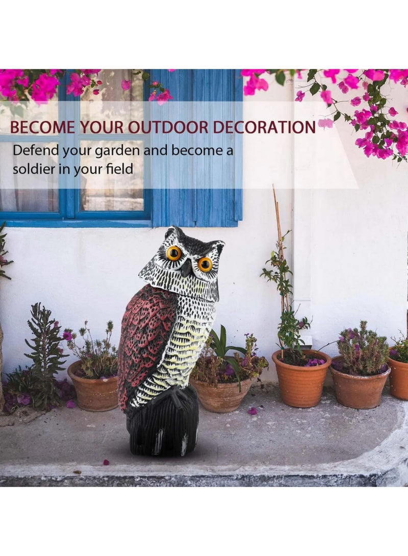 2 Pack Realistic Horned Owl Scarecrow Decoy for Outdoor Garden Yard Pest Bird Squirrel Raccoon Deterrent Natural Enemy Repellent to Protect Crops and Garden Ornament  - Image 4