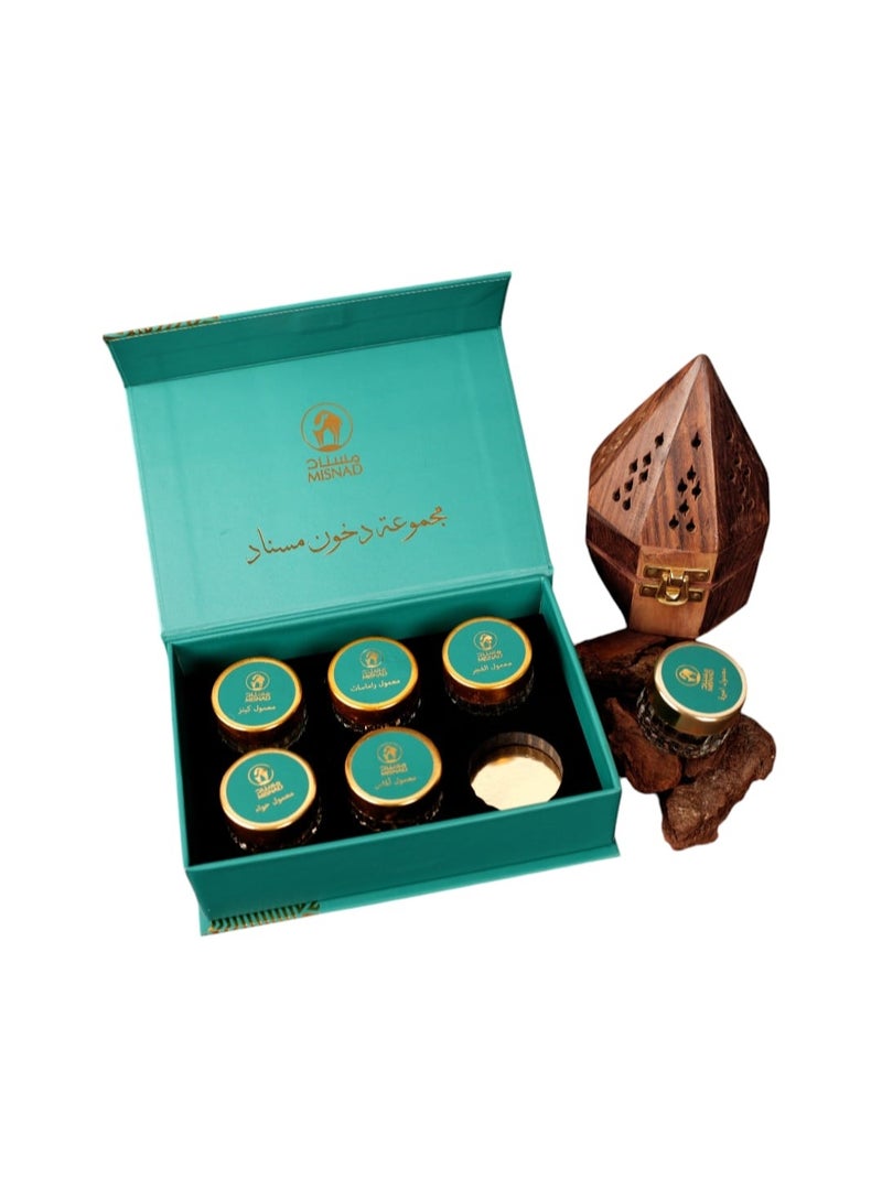 سيميكول مسناد رمضان بخور كومبو الدخون والعود معطار ، 6 رائحة ، مجموعة عطور شرق أوسطية تقليدية ، رائحة تدوم طويلا. - Image 2