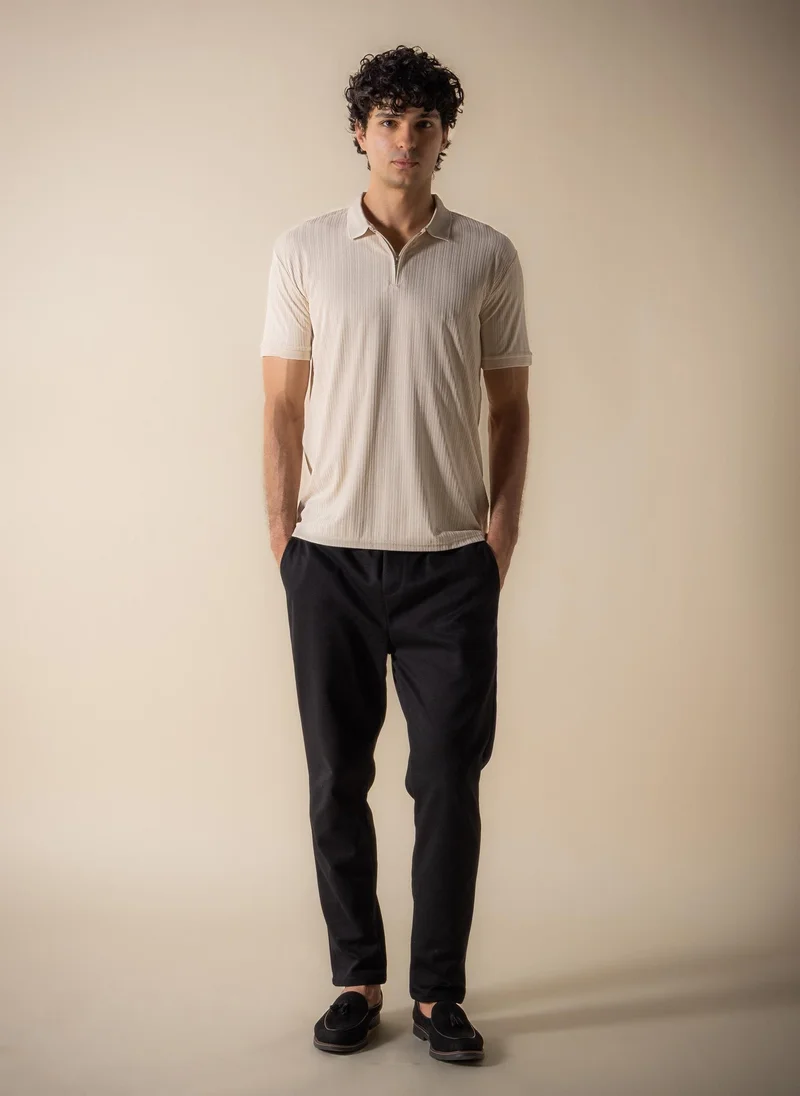 شايبس VERTICAL TEXTURED SLIM POLO SHIRT