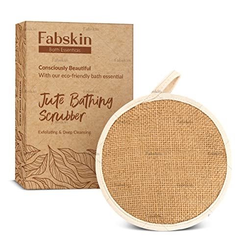 Fabskin Loofah Body Bath Scrub/Scrubber For Bathing | For Men & Women | Made of Natural Organic Jute Fabric | Exfoliating & Deep Cleaning - Image 1