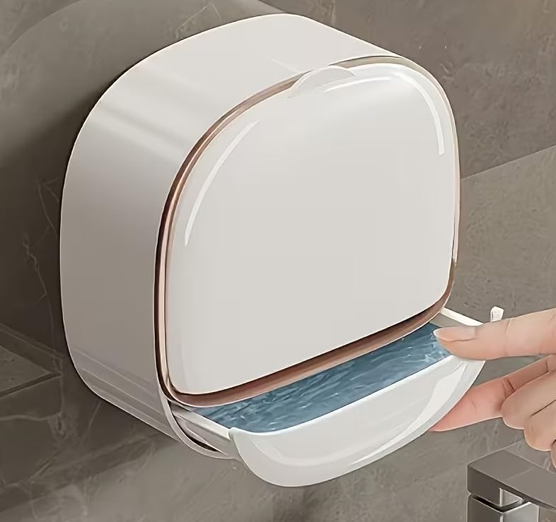ELMVIA Wall Mounted Soap Dish Holder with Drain Tray | Self-Adhesive Bathroom Soap Stand | Quick Dry Hygienic Soap Holder for Bathroom, Kitchen & Wash Basin ((White - 3 PCS)) - Image 4