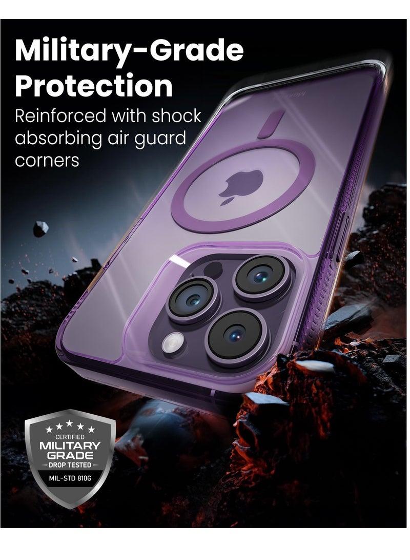 Moxedo Magnetic Protective Case 360 Protection Clear Case Hard PC with Built-in Strong Magnets Compatible with Magnetic Safe Designed for iPhone 14 Pro Max 6.7 inch (Purple) - Image 5