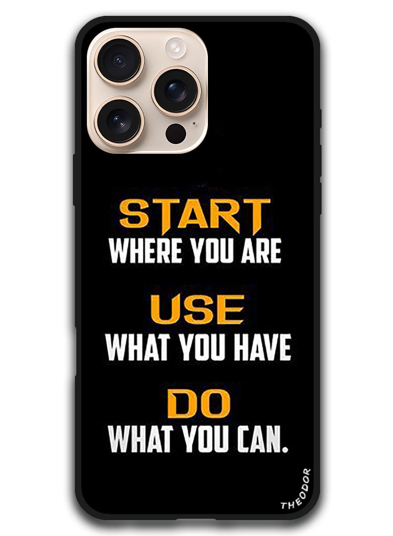 Theodor Protective Case Anti Scratch Shock Proof Bumper Cover For iPhone 16 Pro Max (6.9)-inch Start Where you are - Image 1