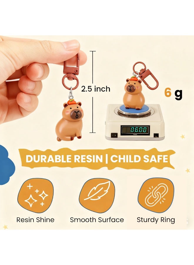 SUNSAR 5 Pcs Cute Keychain Capybara Keychains Women Girl Keychains Kawaii Keychain Accessories Bag Charm Keychain - Image 2