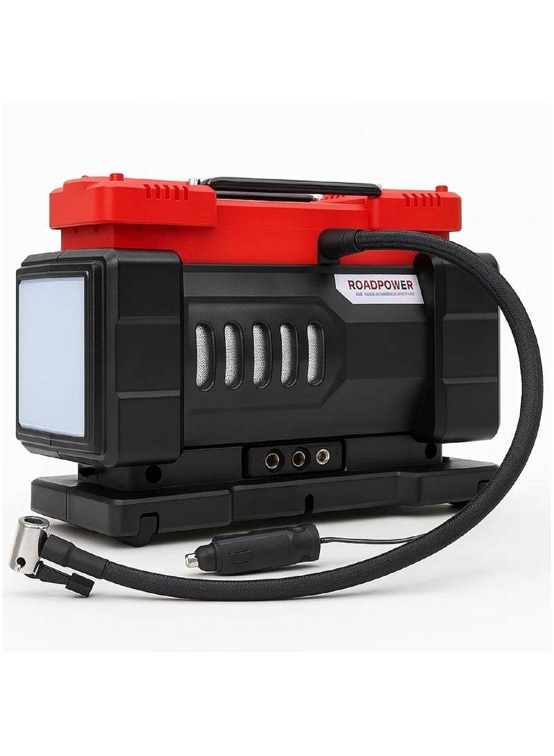 RoadPower Digital Air Pump Double-Cylinder Air Compressor Tire Inflator With Emergency Lighting DC12V/140W 36L/min Compact Air Pump for Car Tires 1150 PSI For Car Truck Bike RP-COM-V50 - Image 1