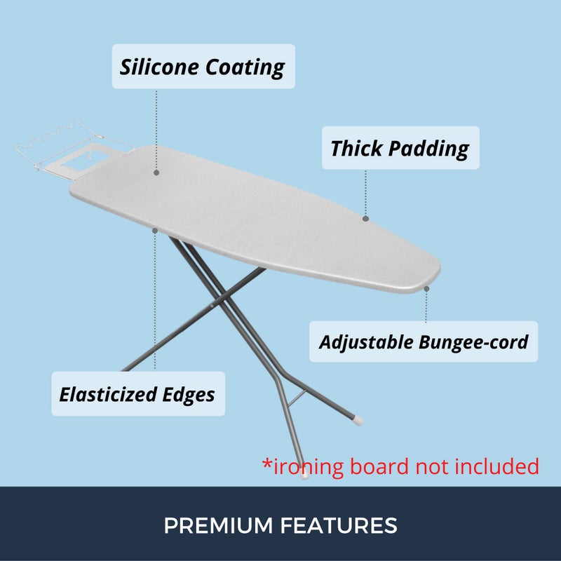 SAVUK Ironing Board Cover and Pad Standard Size Silicone Coated 4 Layers 15x54 inch Extra Heavy Duty Thick Padding, Heat Reflective, Non Stick Scorch and Stain Resistant - Image 3