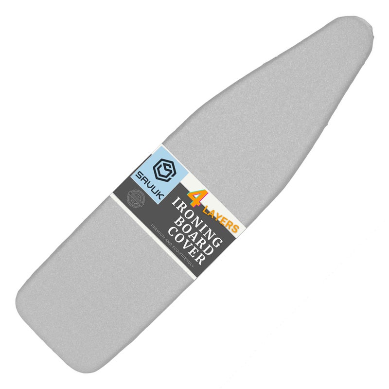 SAVUK Ironing Board Cover and Pad Standard Size Silicone Coated 4 Layers 15x54 inch Extra Heavy Duty Thick Padding, Heat Reflective, Non Stick Scorch and Stain Resistant - Image 1
