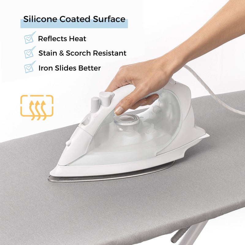 SAVUK Ironing Board Cover and Pad Standard Size Silicone Coated 4 Layers 15x54 inch Extra Heavy Duty Thick Padding, Heat Reflective, Non Stick Scorch and Stain Resistant - Image 4