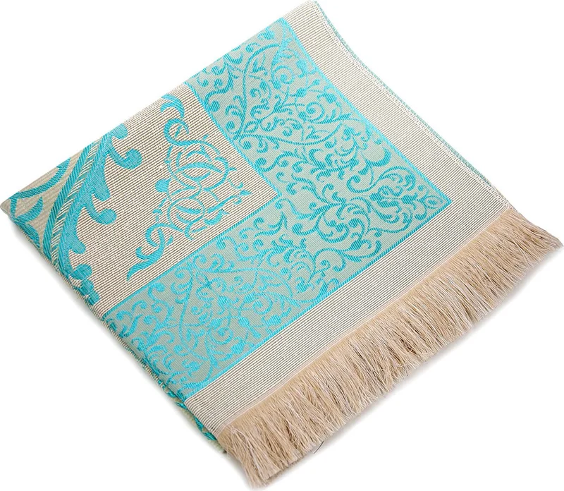 ايهفان Luxury Light Color Ottoman Taffeta Prayer Rug - 0210 - Blue Color