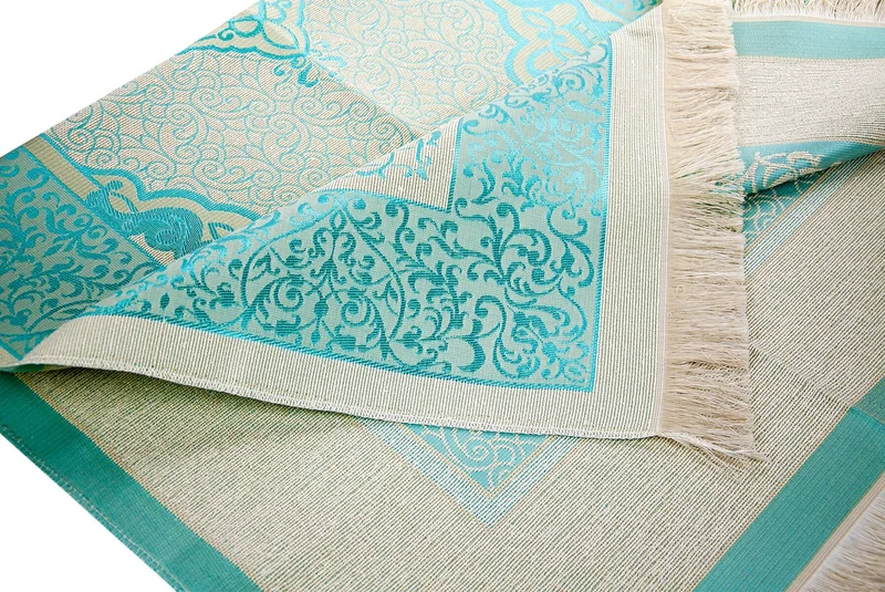 ايهفان Luxury Light Color Ottoman Taffeta Prayer Rug - 0210 - Blue Color