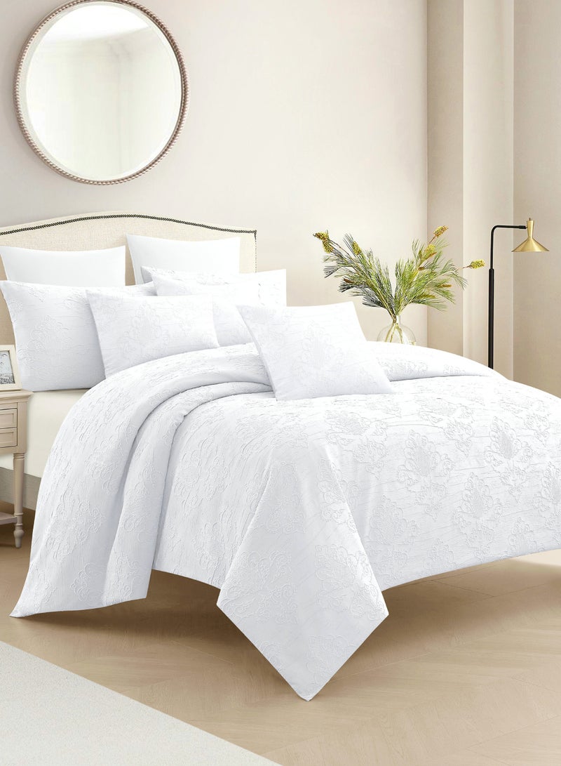Master Home Textile MASTER Polyester Jacquard  Comforter Sets, Fits 200 x 200 cm Bed, For Double Size Bed, With Soft Filling, 8 Pcs King Size, Soft, Breathable,  Elegant - Image 1