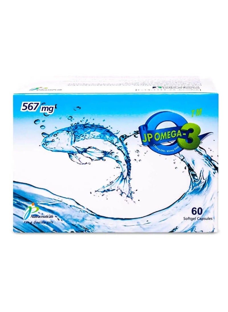 jp Omega 3, 567mg 60 Capsules - Image 1