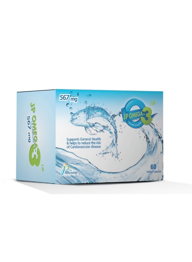 jp Omega 3, 567mg 60 Capsules - Image 2