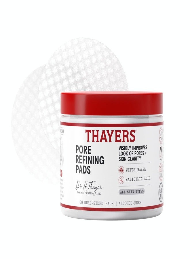 Thayers Pore Refining Toner Pads, Dual-Sided Exfoliating Pads with Witch Hazel, Salicylic Acid & Hyaluronic Acid to Improve Look of Pores and Skin Clarity, Made For All Skin Types, 60 Count - Image 1