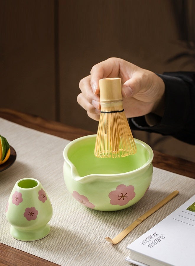 Sahramart 5Pcs Matcha Tea Set, Include Matcha Bowl, Bamboo Whisk, Scoop, Stainless Steel Tea Sifter, Whisk Holder, Matcha Whisk Set, Japanese Matcha Green Tea Coffee Making Kit - Image 3