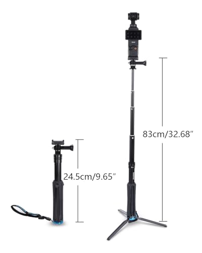 Leenconghui 32" Selfie Stick with Quick-Release Adapter for DJI Osmo Pocket 3, Tripod Stand Extension Pole Monopod for DJI Pocket 3 Accessories - Image 3