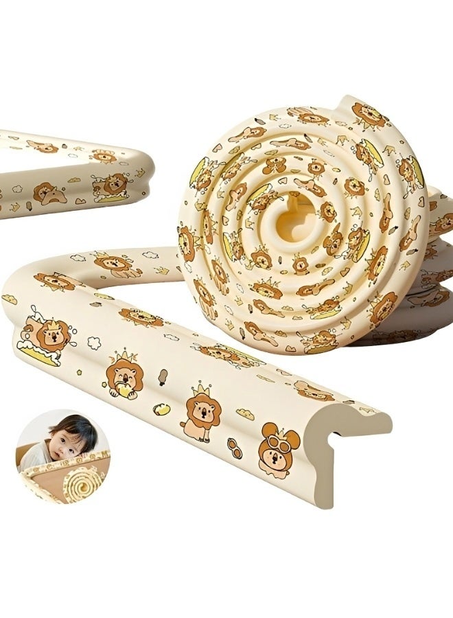 6.6ft Baby Protective Foam Edge Bumper Cute Lion Pattern Soft Safety Guard for Furniture Fireplace Desk Corner Non-Toxic Childproof Strip - Image 1
