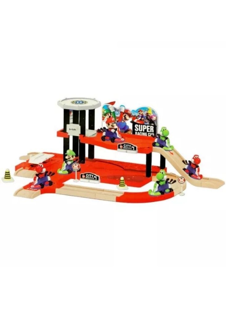 Mario Super Racing Car Playset – Cartoon Racing Track Toy with Character Cars for Kids - Image 3