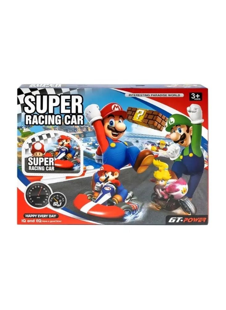 Mario Super Racing Car Playset – Cartoon Racing Track Toy with Character Cars for Kids - Image 1