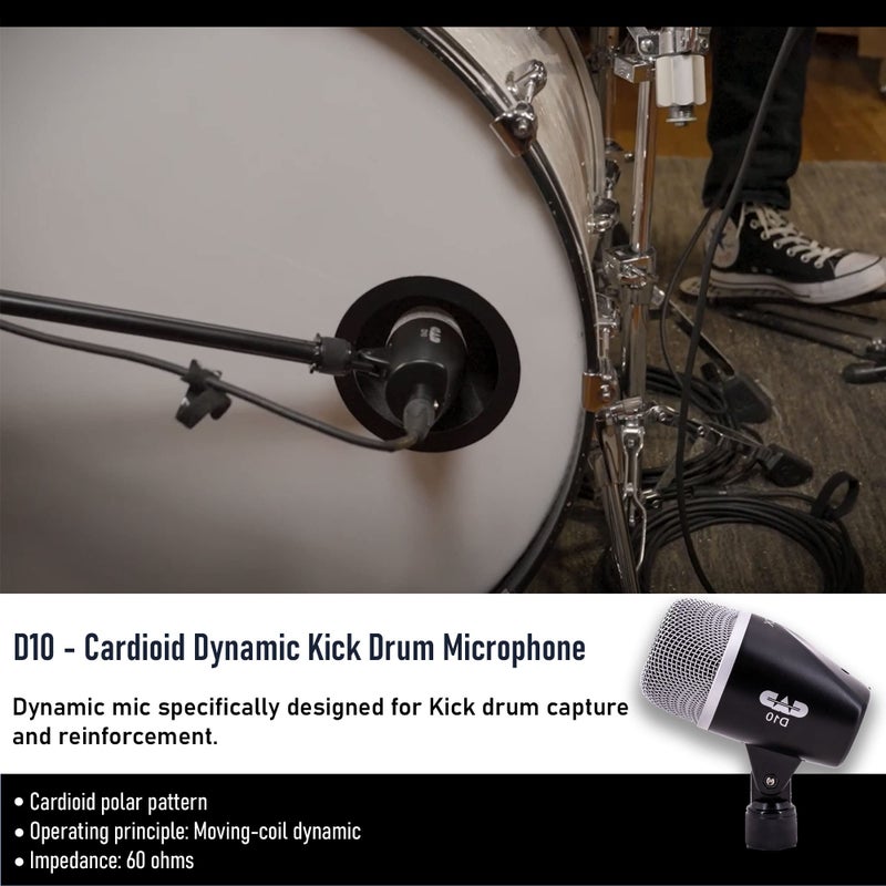 Cad Audio Stage7 Premium 7-Piece Drum Instrument Mic Pack with Vinyl Carrying Case + 7 On Stage Microphones Cables, 20 Feet, XLR - Image 3