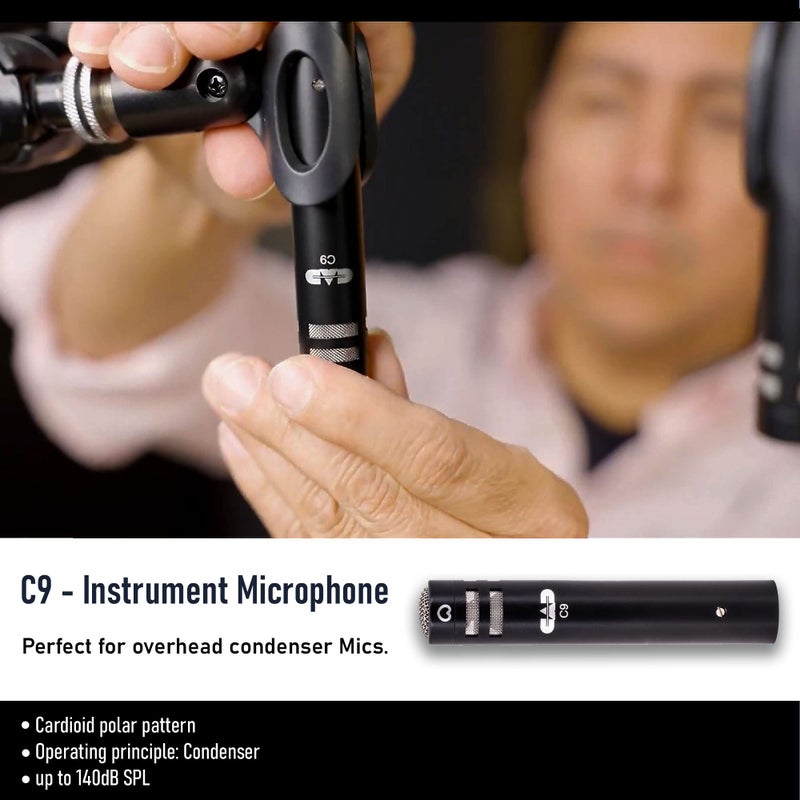 Cad Audio Stage7 Premium 7-Piece Drum Instrument Mic Pack with Vinyl Carrying Case + 7 On Stage Microphones Cables, 20 Feet, XLR - Image 4