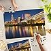 Lantern Press Cleveland Ohio Colorful Cleveland Skyline at Night Photo A92982 1000 Piece Jigsaw Puzzle for Adults Made in USA with Reference Poster - Image 4