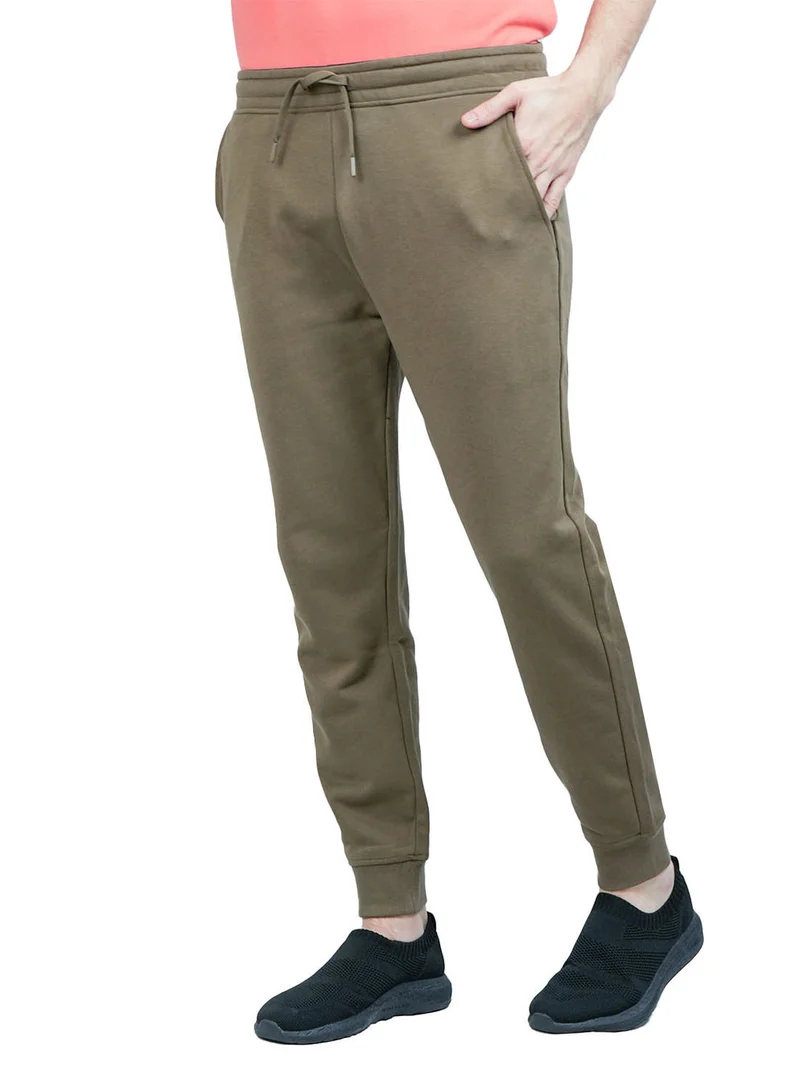 GIORDANO Men's French Terry Jogger Pants - Slim Fit, Elastic Waist, Comfortable & Stylish