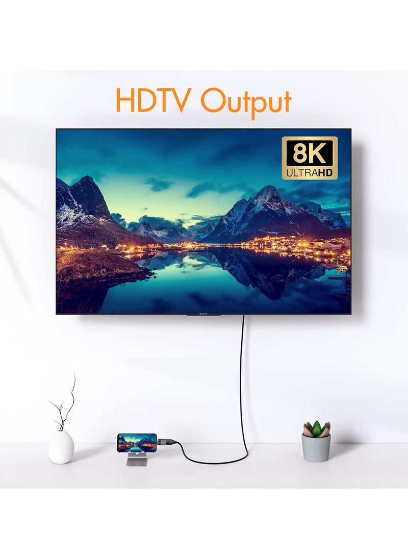 سانموجيد SANMUGEED من USB C إلى DP 1.4 DisplayPort 8K 60 هرتز، محول USB من النوع C إلى DisplayPort متوافق مع MacBook و iPad Pro وهاتف/لوحة الأندرويد  - Image 5