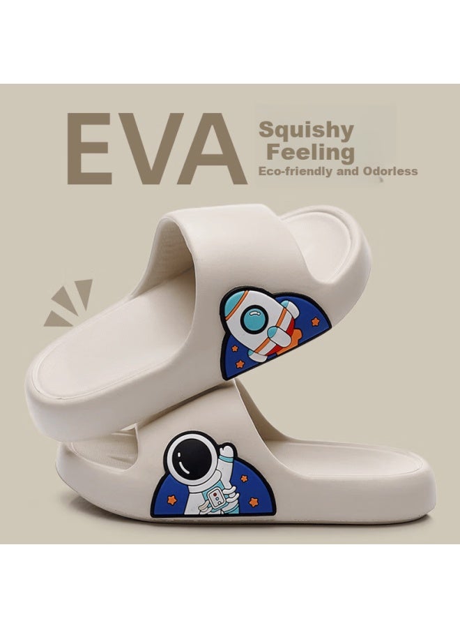GUOLUOFEI Guoluofi Astronaut Kids Summer Sandals Boys Non-slip Girls Cartoon Large Children Slippers Khaki Size 30-31 - Image 1