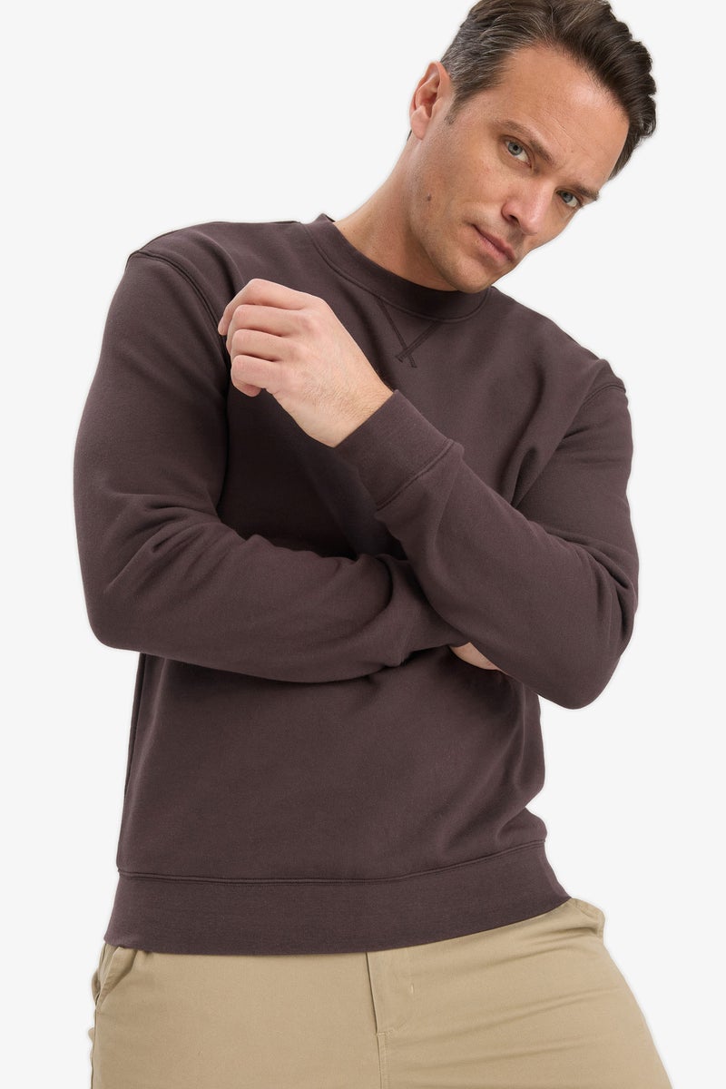 DeFacto Brown Man Regular Fit Sweatshirt Casual - Image 1