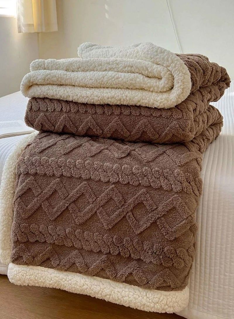 DubaiGallery Home Thick Bed Blanket Double-sided Lamb Cashmere Fleece Plaid Blanket Winter Warm Throw Sofa Cover Newborn Wrap Baby Bedspread - Image 4