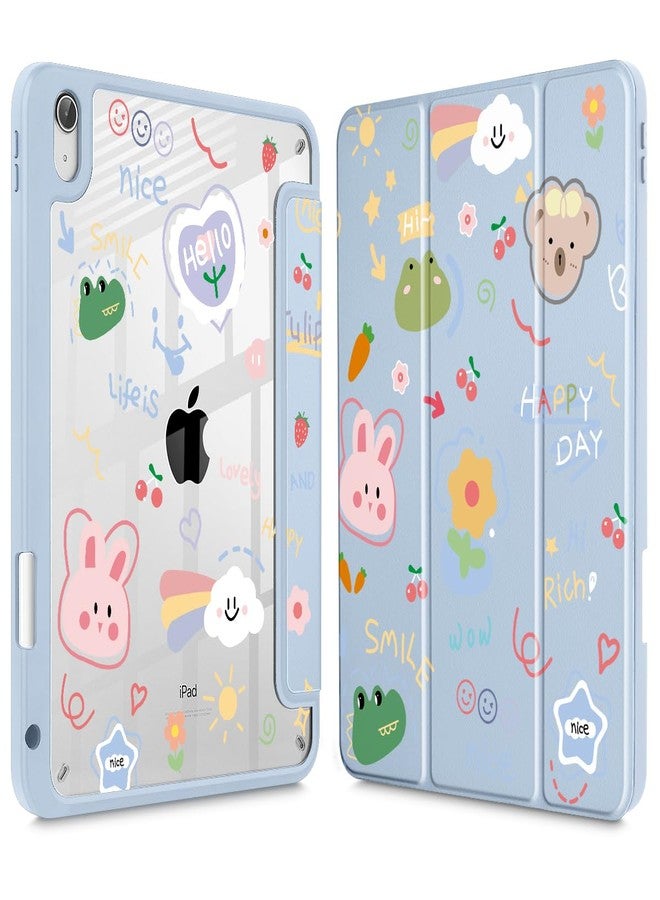May Chen for iPad (A16) 11th Generation Case 11 Inch 2025, iPad 10th Gen Case 2022 10.9 inch, Built-in Pencil Holder with Shockproof Clear Transparent Back Shell Auto Wake/Sleep, Cartoon Stick Figure - Image 1