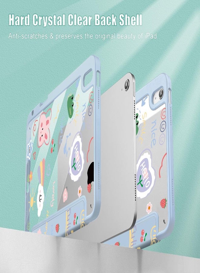 May Chen for iPad (A16) 11th Generation Case 11 Inch 2025, iPad 10th Gen Case 2022 10.9 inch, Built-in Pencil Holder with Shockproof Clear Transparent Back Shell Auto Wake/Sleep, Cartoon Stick Figure - Image 4