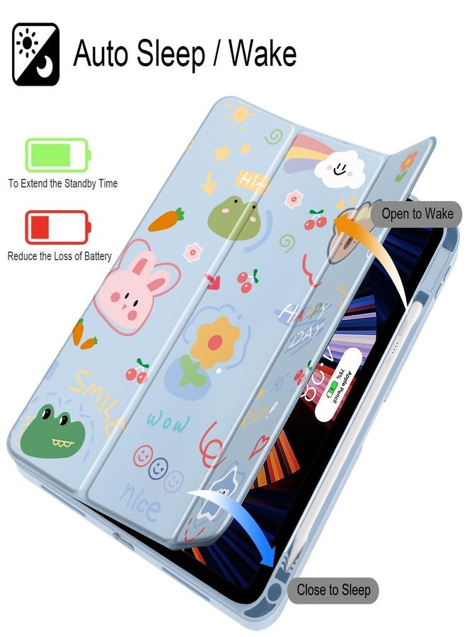 May Chen for iPad (A16) 11th Generation Case 11 Inch 2025, iPad 10th Gen Case 2022 10.9 inch, Built-in Pencil Holder with Shockproof Clear Transparent Back Shell Auto Wake/Sleep, Cartoon Stick Figure - Image 3
