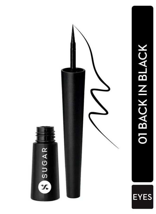 SUGAR Cosmetics - Gloss Boss 24Hr Eyeliner 01 Back In Black (Black Eyeliner) Glossy Eyeliner With Brush Smudge Proof Partywear Eye Liner Lasts Up To 24 Hours Glossy Finish - Image 1