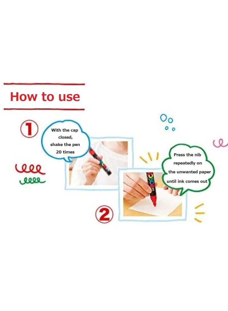 POSCA 16-Piece Paint Marker Art Pens Water Based Permanent Paint Marker 1.8-2.5mm - Image 3