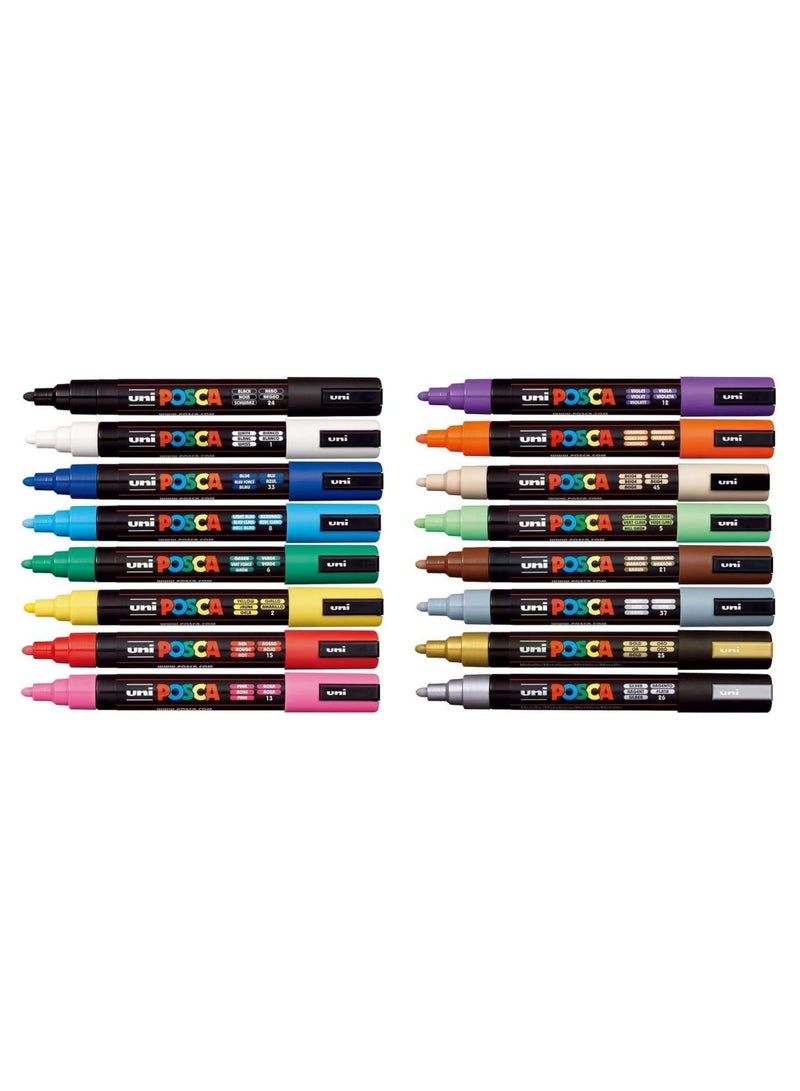 POSCA 16-Piece Paint Marker Art Pens Water Based Permanent Paint Marker 1.8-2.5mm - Image 5