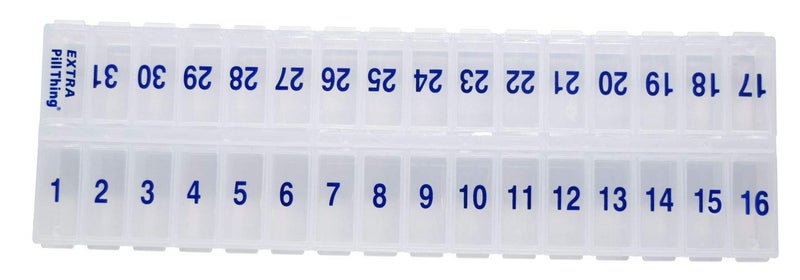 OnceaDay Monthly Pill Organizer Large Compartments with Removable Lid for Easy Loading Holds 31 Days of Medications Plus Extra Compartment BPA Free