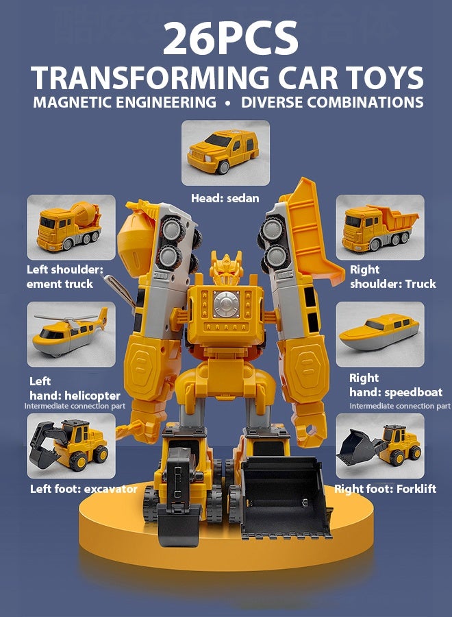 Magnetic Transform Engineering Car Assembled Toys with Storage Box, Magnetic Cars and Trucks for Kids, Magnetic Blocks for Toddlers,Outdoor Activities for Kids Ages 3-5 4-8 - Image 3